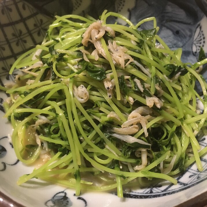 豆苗とじゃこのポン酢炒め